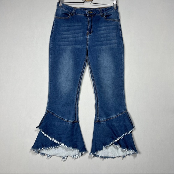 Sweet Look Jeans Wide Leg Women Juniors Mid Rise Blue Size 9 - Picture 1 of 11